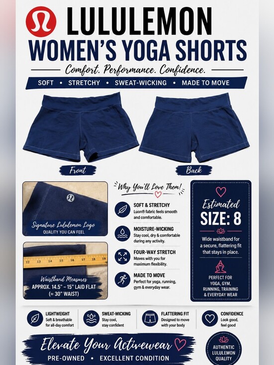 lululemon athletica Pants - lululemon athletica Navy Women's Yoga Shorts